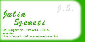julia szemeti business card